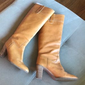 J. Crew, cognac/tan, leather, mid-calf boots
